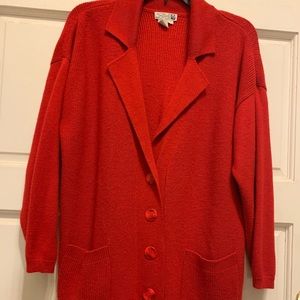 EUC Adele Joyce Red Vintage Cardigan size Large